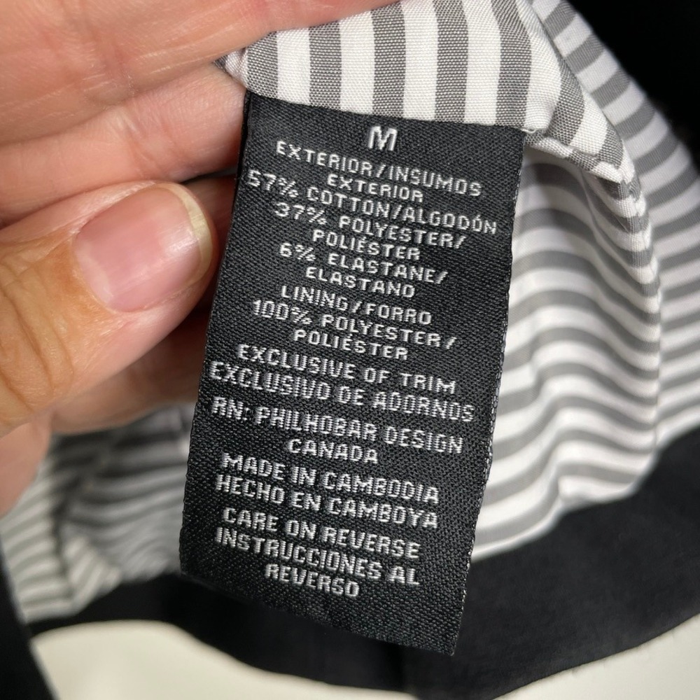 Nicole Miller Original Blazer Womens Sz M Black 3/4 Sleeve Striped Lining Office - Picture 5 of 11